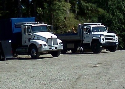 A photo of two of our trucks with which we can access all locations